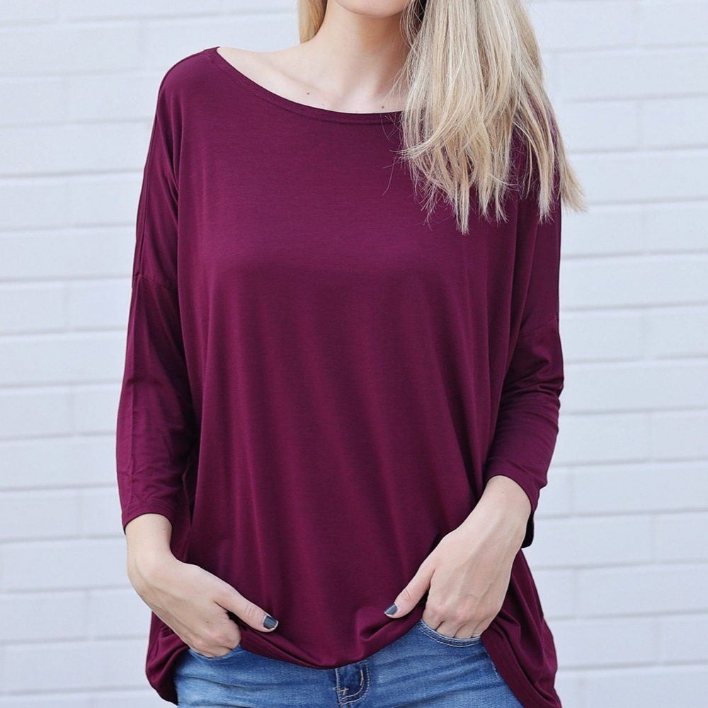 Burgundy Colored Piko Top